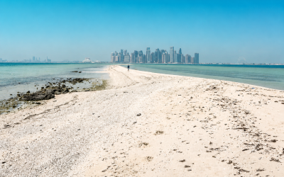 Jet Skiing Out to a Desert Island in 110 Degrees Heat for the Best View of the Doha Skyline